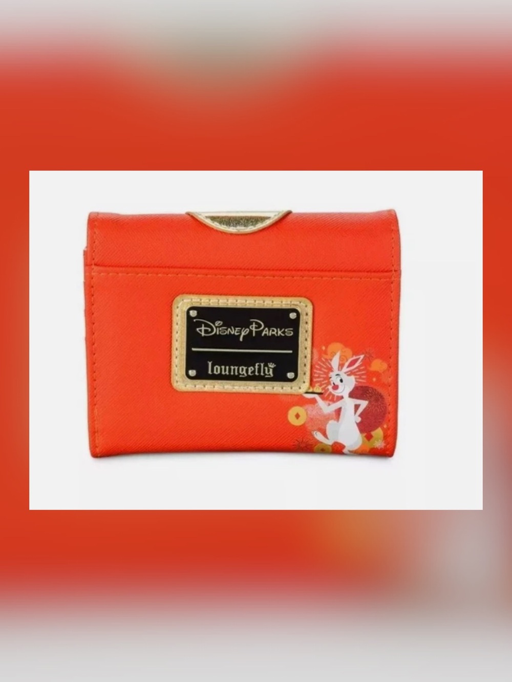 Loungefly Red Rabbit Coin Wallet with Gold Accent - Picture 2 of 4